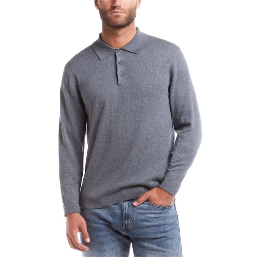 Weatherproof Mens Cotton Cashmere Polo Sweater, NWT